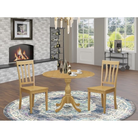 East West Furniture 3 Piece Dublin Dining Room Set - Oak DMAN3-OAK-W
